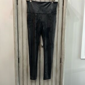 Spanks faux distressed leather leggings